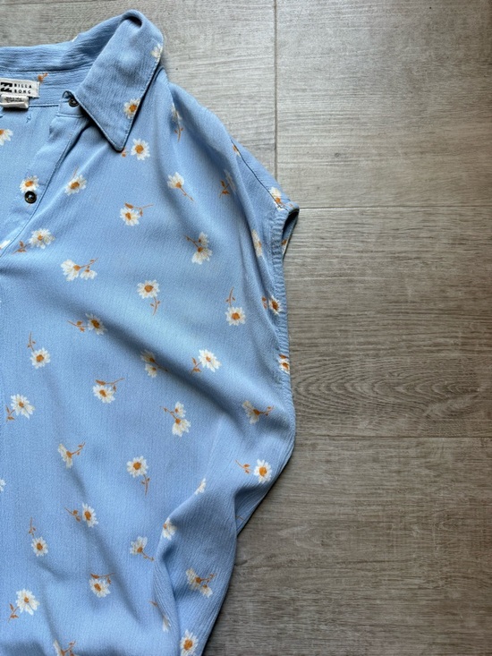 Billabong Lovely Waves Button Front Floral Belted Midi Dress Size L Dainty - Picture 8 of 13